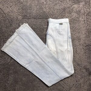 Vintage Wrangler Women's 26x31 Jeans High Rise Straight Light Wash Raw Hem USA